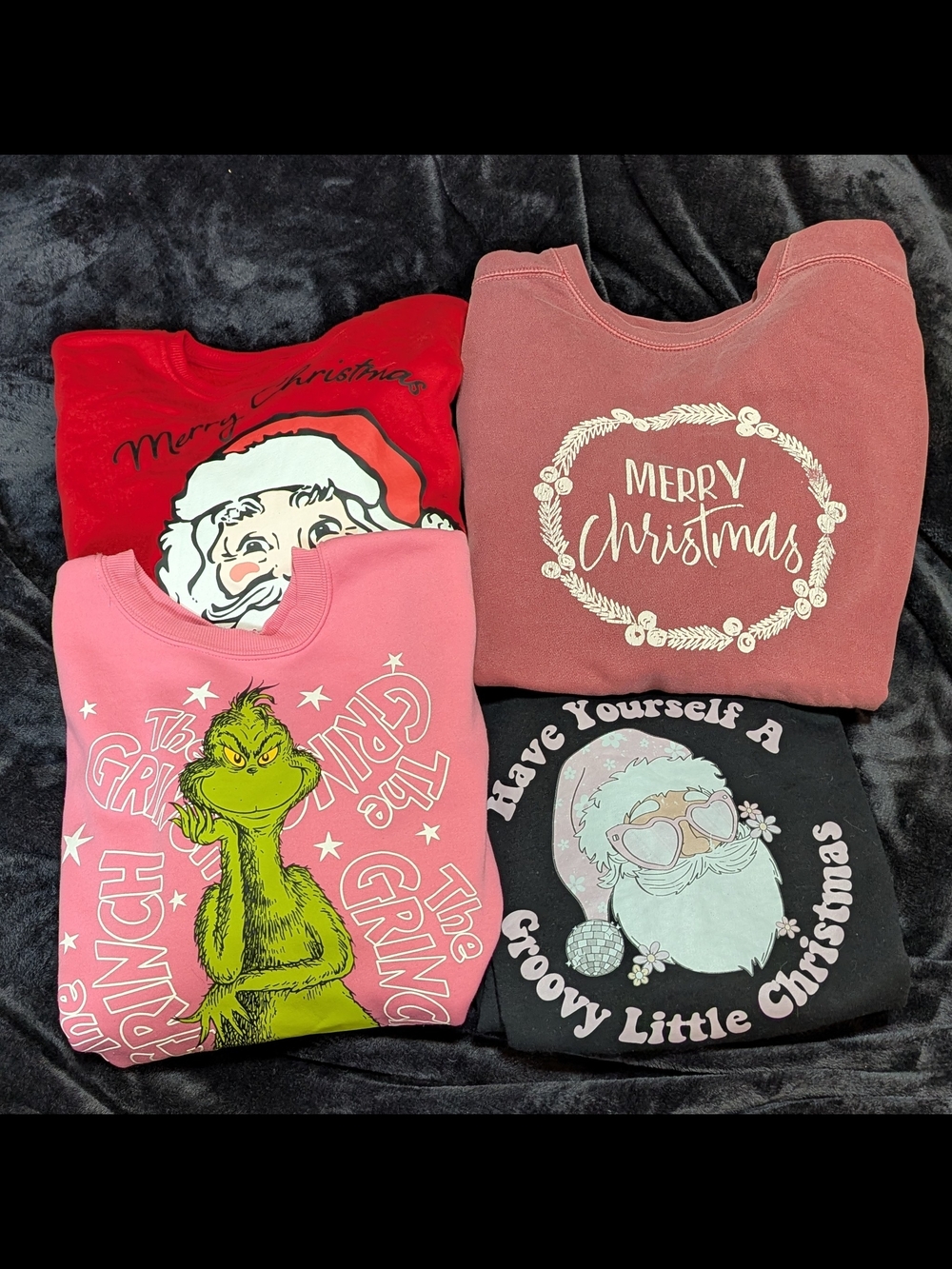 Holiday Sweatshirt Collection - Red, Pink, Dusty Rose, Black